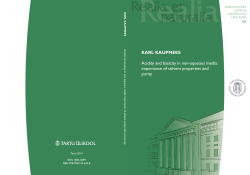 KARL KAUPMEES Acidity and basicity in non