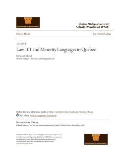 Law 101 and Minority Languages in Quebec