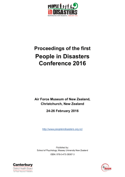 Proceedings of the first People in Disasters