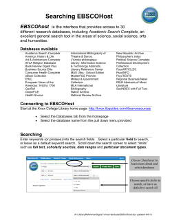 Searching EBSCOHost