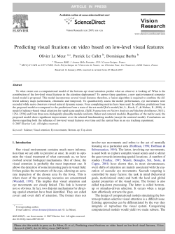 Le Meur (2007) Predicting visual fixations on video