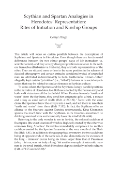 Scythian and Spartan Analogies in Herodotos