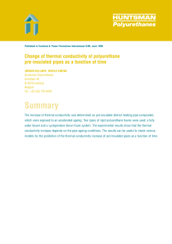 Change of thermal conductivity of polyurethane pre