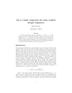 A k-tuple conjecture for an explicit sequence