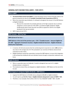 general rate income pool (grip) &ndash; for ccpc`s