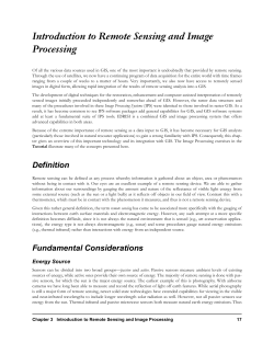Introduction to Remote Sensing and Image Processing
