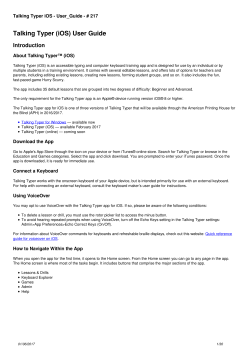 Talking Typer iOS - User_Guide - American Printing House for the