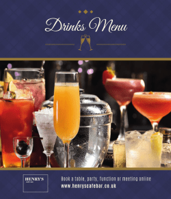 Drinks Menu - Henry`s Caf&eacute; Bar