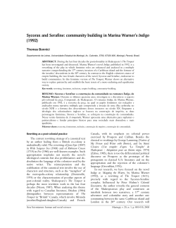 Sycorax and Serafine: community building in Marina Warner`s Indigo