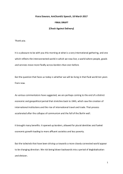 Fiona Dawson, AmChamEU Speech, 10 March 2017 FINAL DRAFT