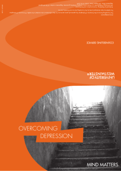 Overcoming depression - University of Westminster