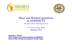 Mass and Related quantities in AFRIMETS