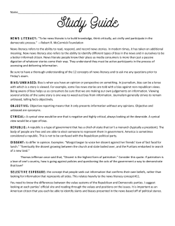 To be news literate is to build knowledge, think critically, act civilly