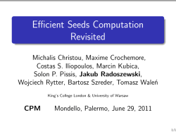 Efficient Seeds Computation Revisited