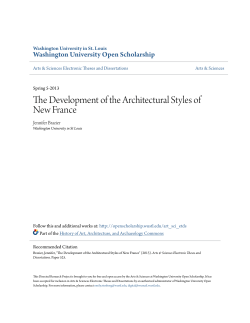 The Development of the Architectural Styles of New France