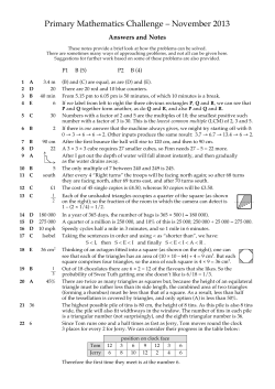 Answers and Notes - Primary Maths Challenge