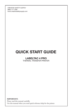 quick start guide - Creative Safety Supply