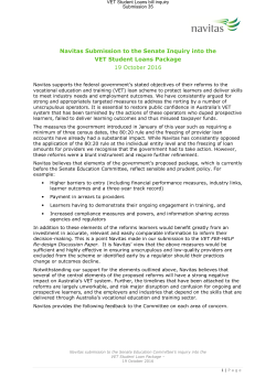 Navitas Submission to Senate Inquiry
