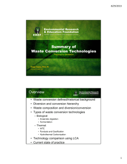 Summary of Waste Conversion Technologies