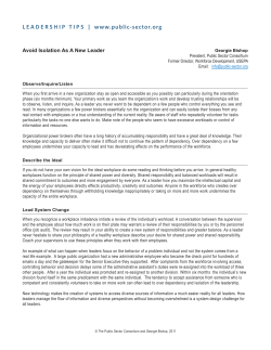 Avoid Isolation As a New Leader