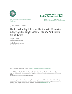 The Chivalric Equilibrium: The Gawain Character in Yvain