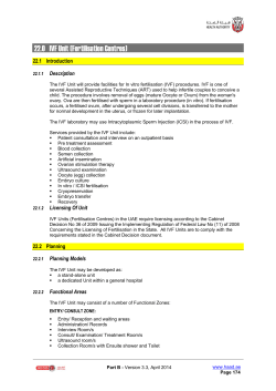 22.0 IVF Unit (Fertilisation Centres)