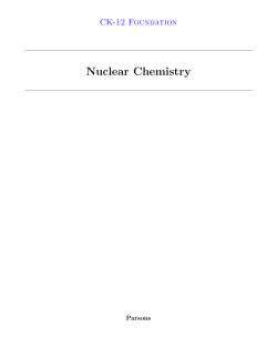 Nuclear Chemistry