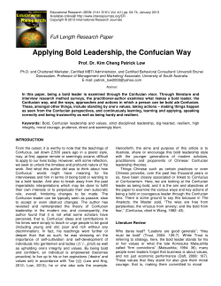 Applying Bold Leadership, the Confucian Way