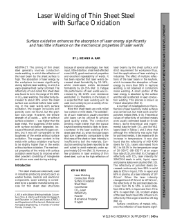 Laser Welding of Thin Sheet Steel with Surface Oxidation