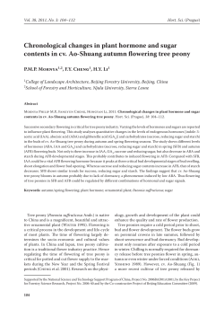 Chronological changes in plant hormone and sugar contents in cv
