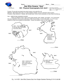 Gee Whiz Oceans "Quiz" Activity ES1