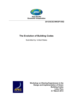 The Evolution of Building Codes - APEC Meeting Document Database