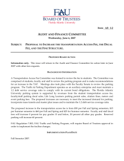 Proposal to Increase the Transportation Access, Parking Decal, and