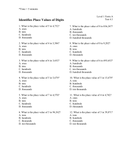 Identifies Place Values of Digits