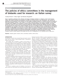 The policies of ethics committees in the management of