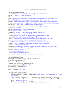 Page 1 US History Final Exam Study Guide Define the following terms
