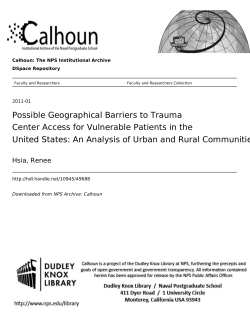 Possible Geographical Barriers to Trauma Center Access for
