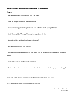 Things Fall Apart Reading Questions Chapters 1-3