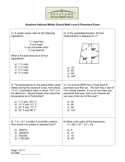 8th Grade Math Exam - The Keystone School