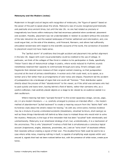 Metonymy and the Modern - Boundary Language: A Critical System