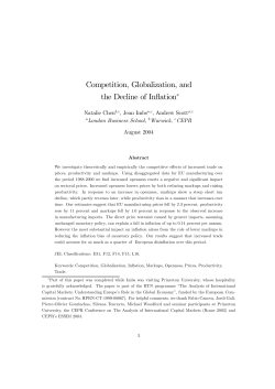 Competition, Globalization, and the Decline of Inflation&lowast;
