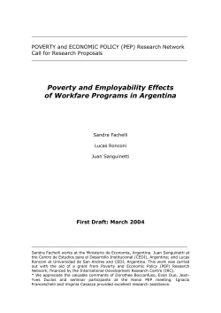 Poverty and Employability Effects of Workfare Programs in Argentina