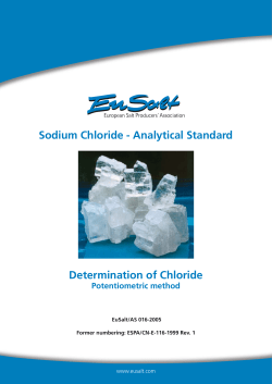 Determination of Chloride Sodium Chloride