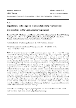 Liquid metal technology for concentrated solar power