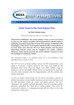 Forty Years to the Yom Kippur War - Begin