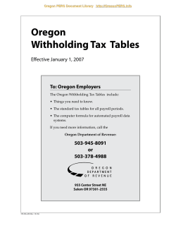 Oregon withholding tax tables