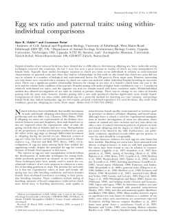 Egg sex ratio and paternal traits: using within