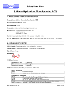 Lithium Hydroxide, Monohydrate, ACS