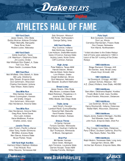 100-Yard Dash Jesse Owens, Ohio State Bobby Morrow, Abilene