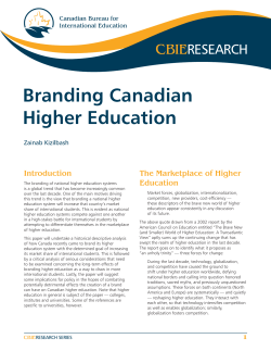 Branding Canadian Higher Education